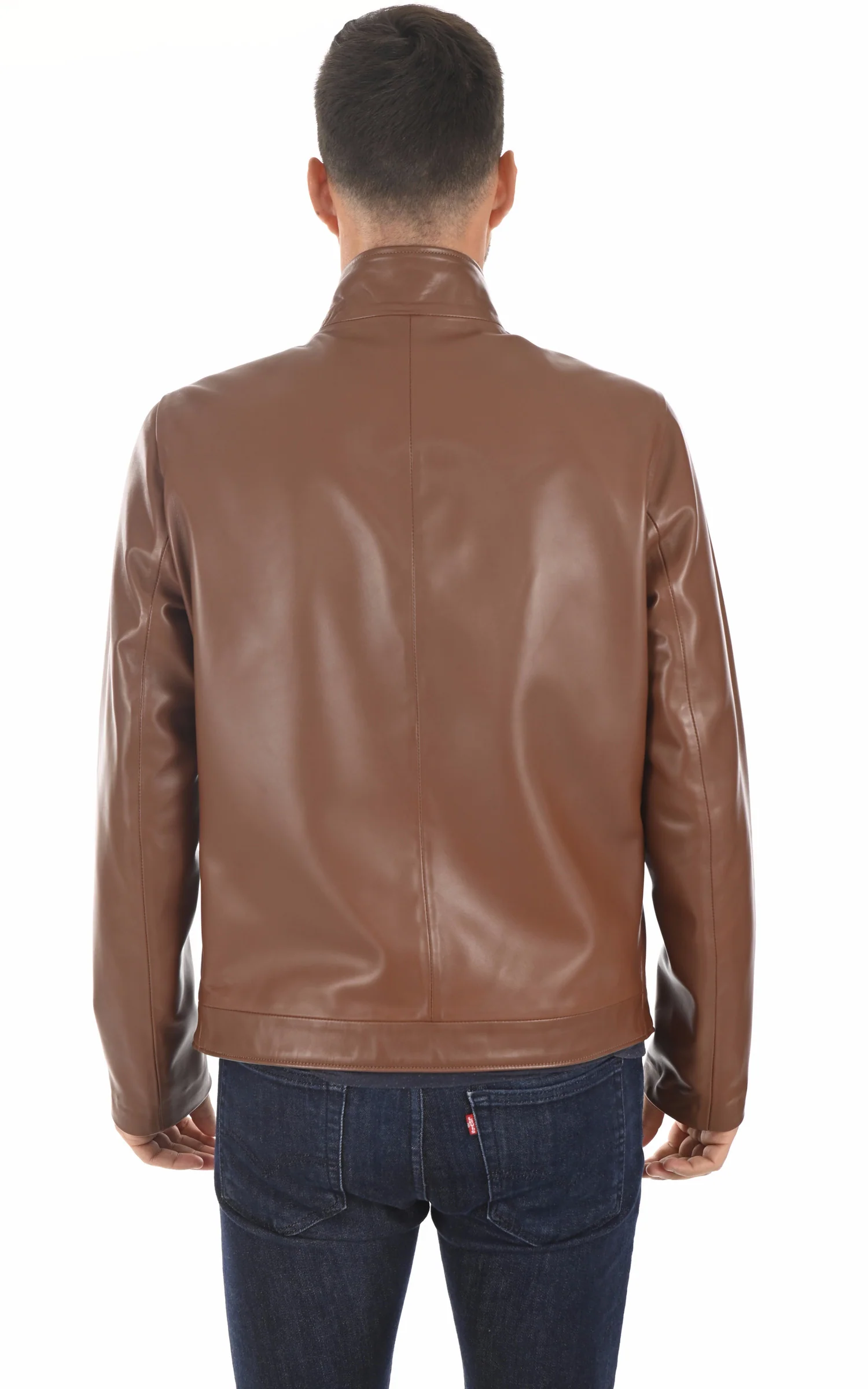 Blouson cuir agneau cognac – Image 4
