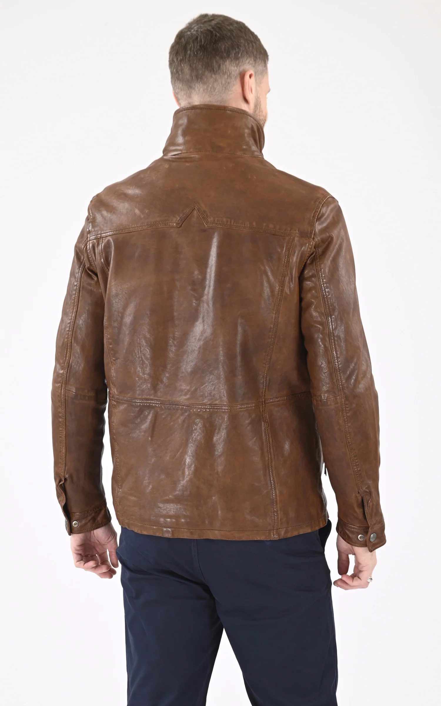 Veste cuir chaude Cerro cognac – Image 4