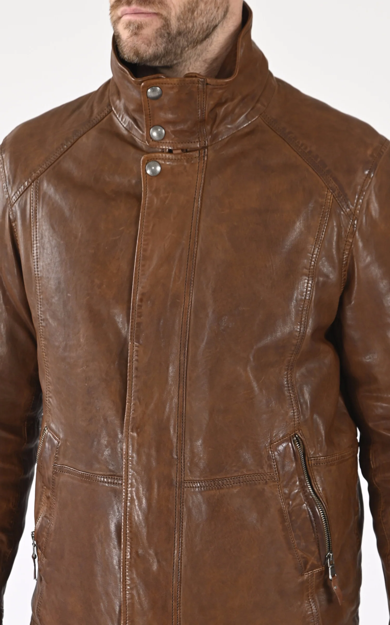 Veste cuir chaude Cerro cognac – Image 5