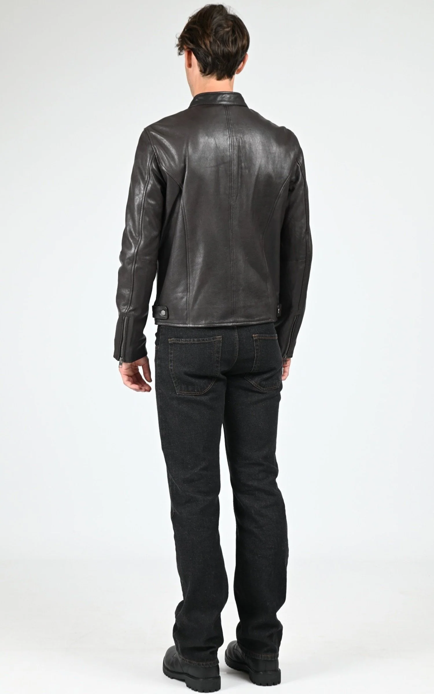 Blouson en cuir Kevin marron – Image 4
