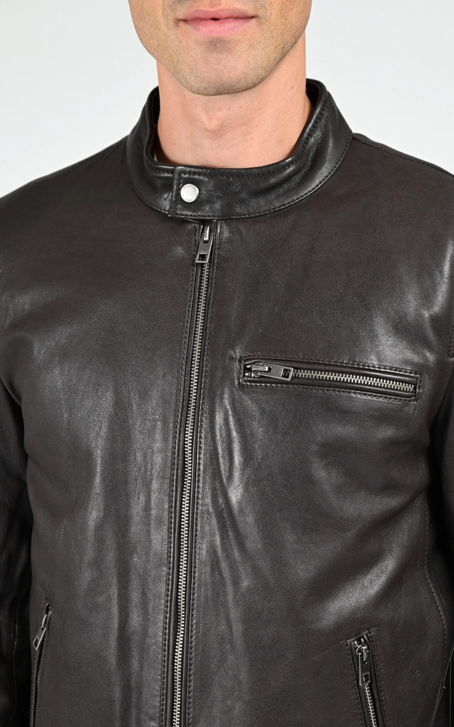 Blouson en cuir Kevin marron – Image 5
