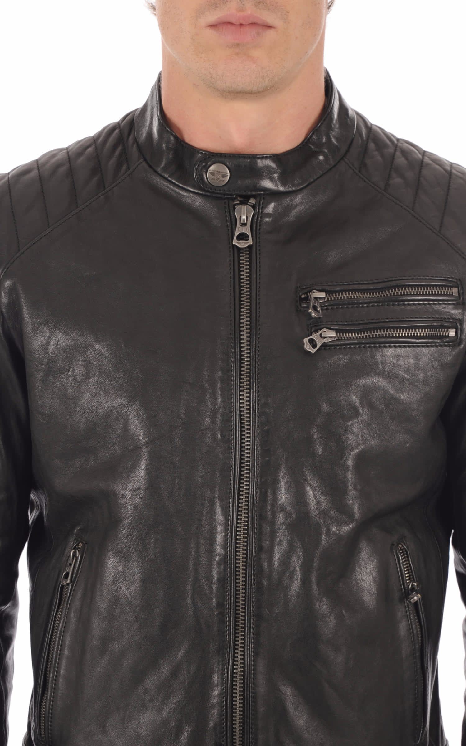 Blouson motard cuir Starget noir – Image 5