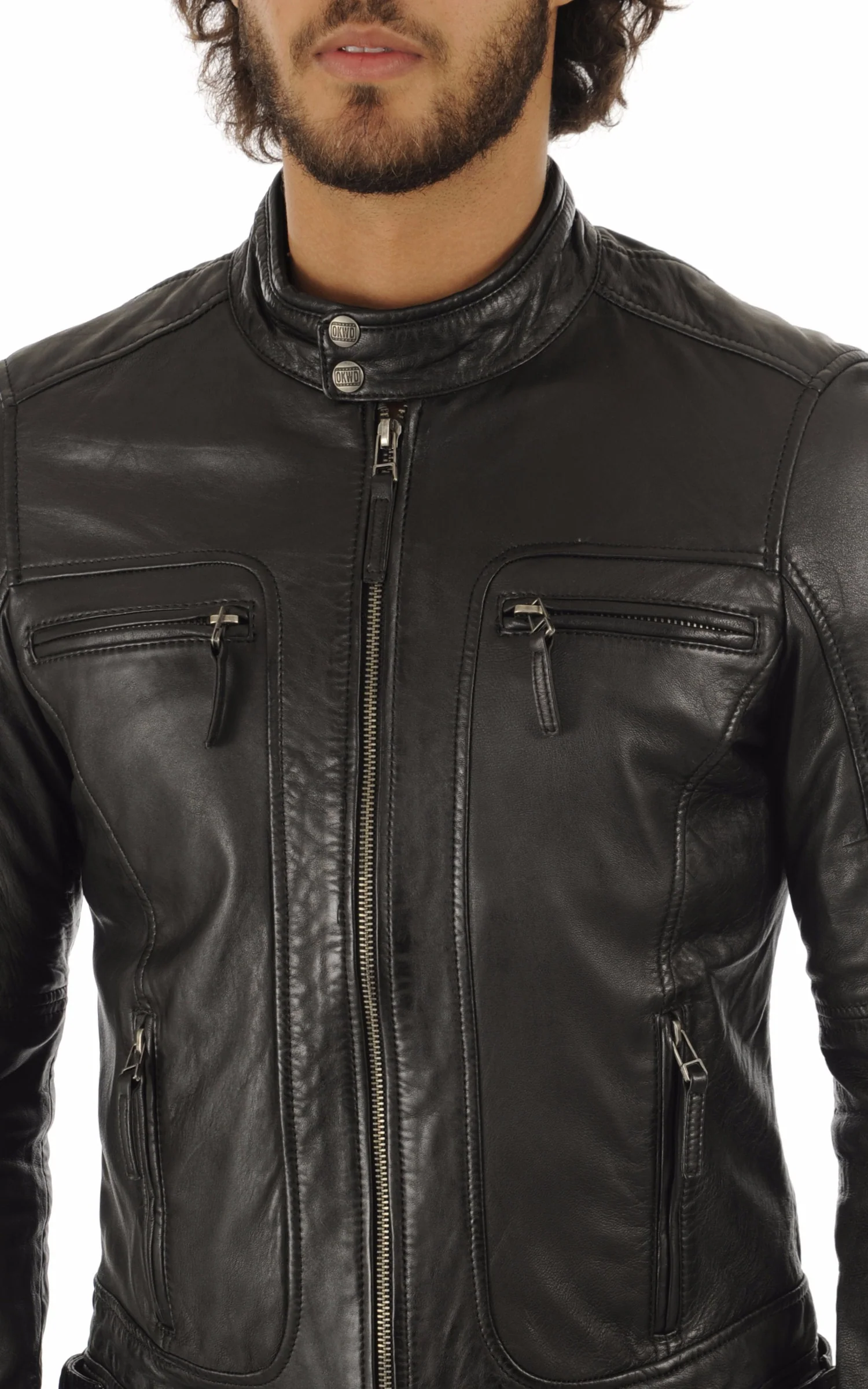 Blouson motard cuir Casey noir – Image 5